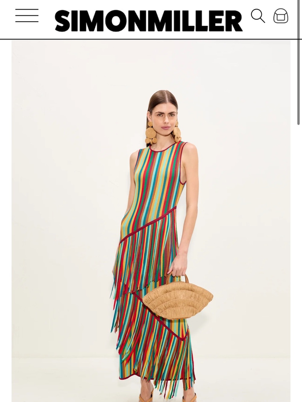 NWOT Simon Miller Spiral Knit Dress in Vibrant Multi Stripe
